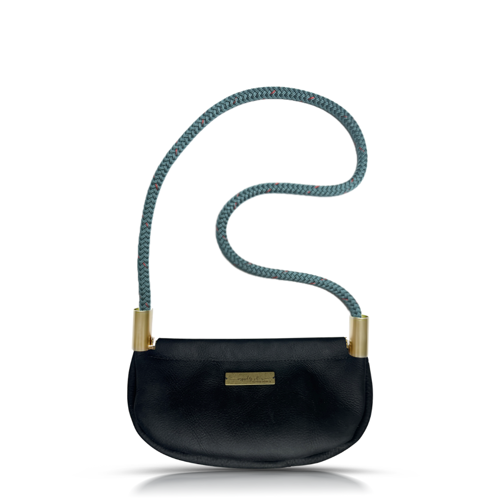 Clam Shell #Rope Color_Seaside Teal#Rope Handle Length_Shoulder (35")#Add Ons_Handbag Only
