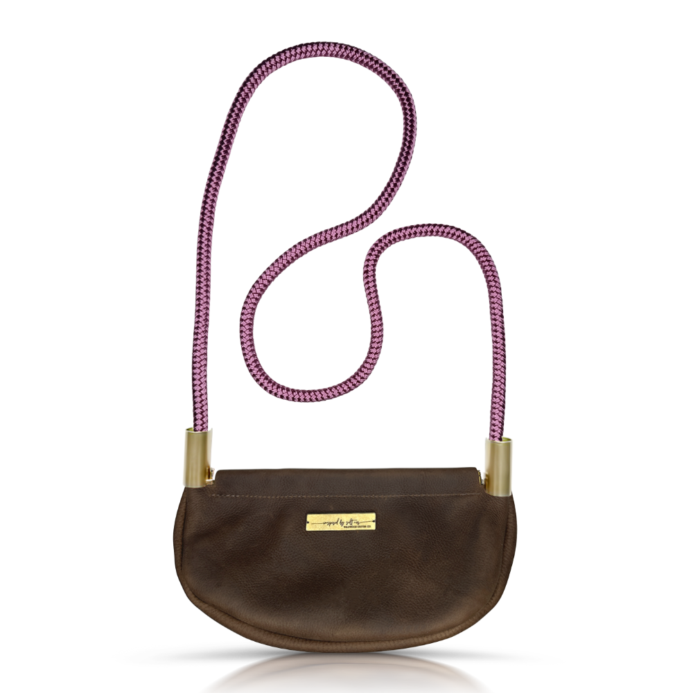 Clam Shell #Rope Color_Purple Beach Rose#Rope Handle Length_Crossbody (50")#Add Ons_Handbag Only