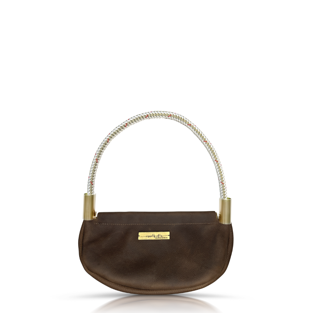 Clam Shell #Rope Color_Oyster Shell Gold#Rope Handle Length_Wrist (19")#Add Ons_Handbag Only