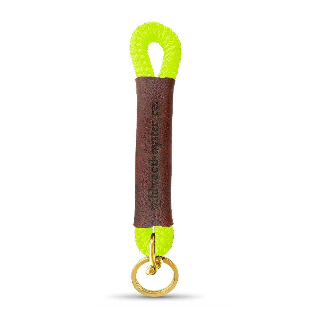 Rope + Leather Keychains #Keychain's Rope Color_Neon Yellow