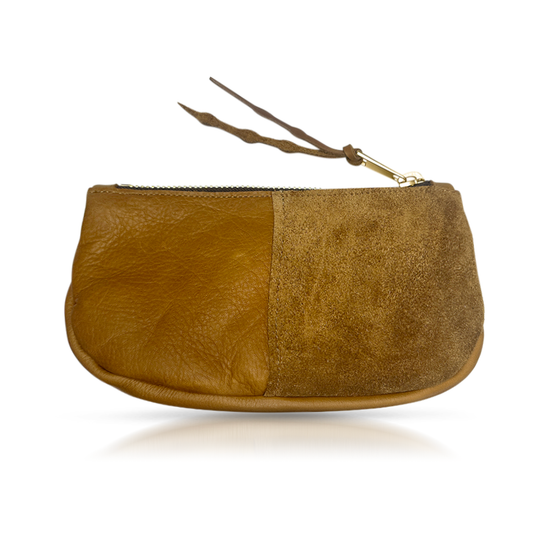 Wildwood Oyster Co. Beach Nut Leather Make Up Bag