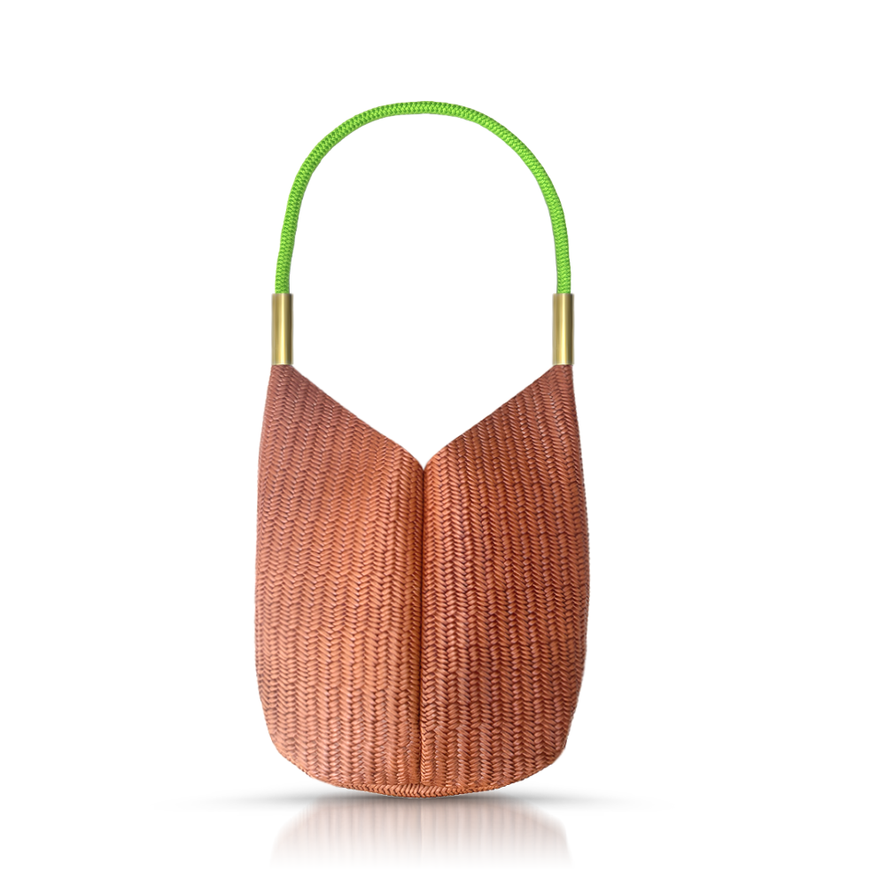 Mermaid Purse | in Brown Basketweave Leather