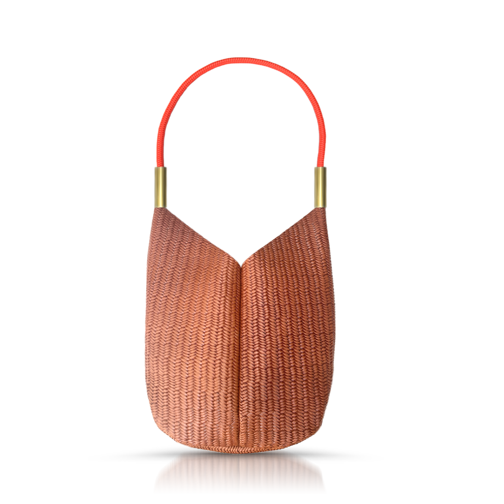 Mermaid Purse | in Brown Basketweave Leather