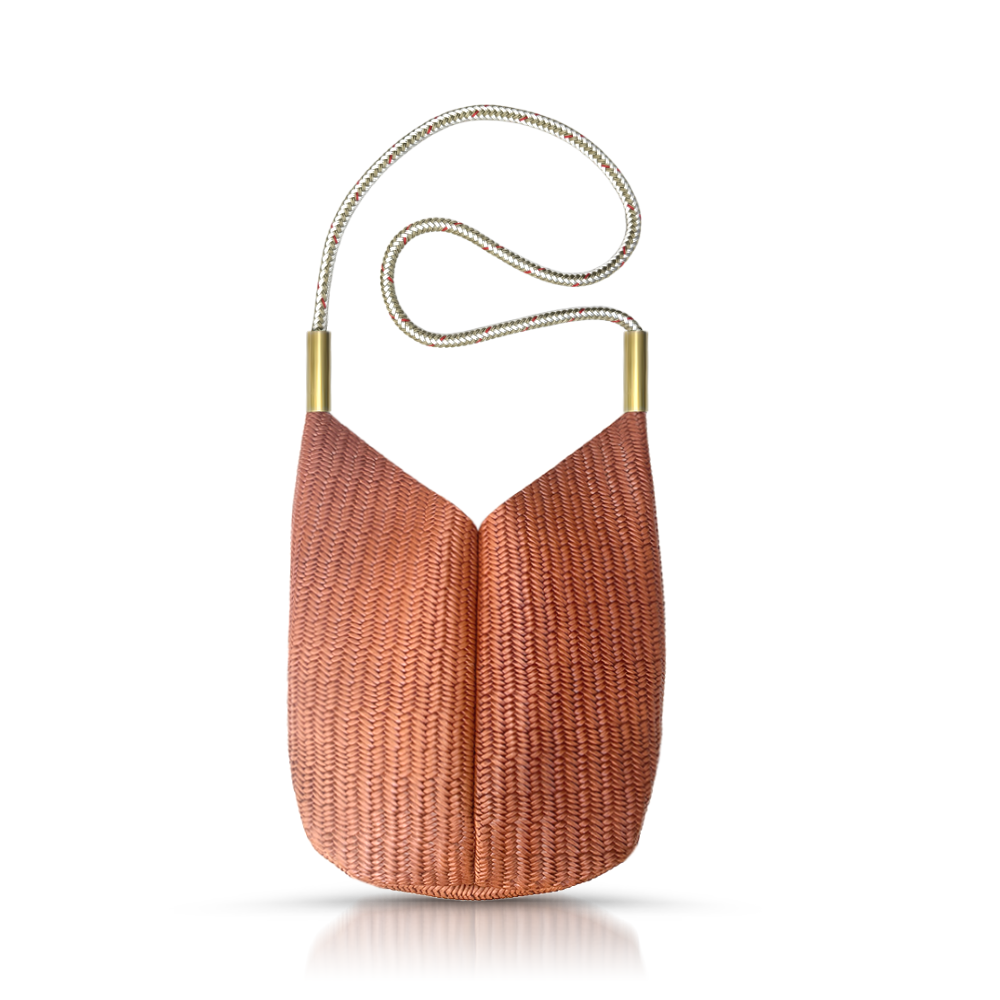 Mermaid Purse | in Brown Basketweave Leather