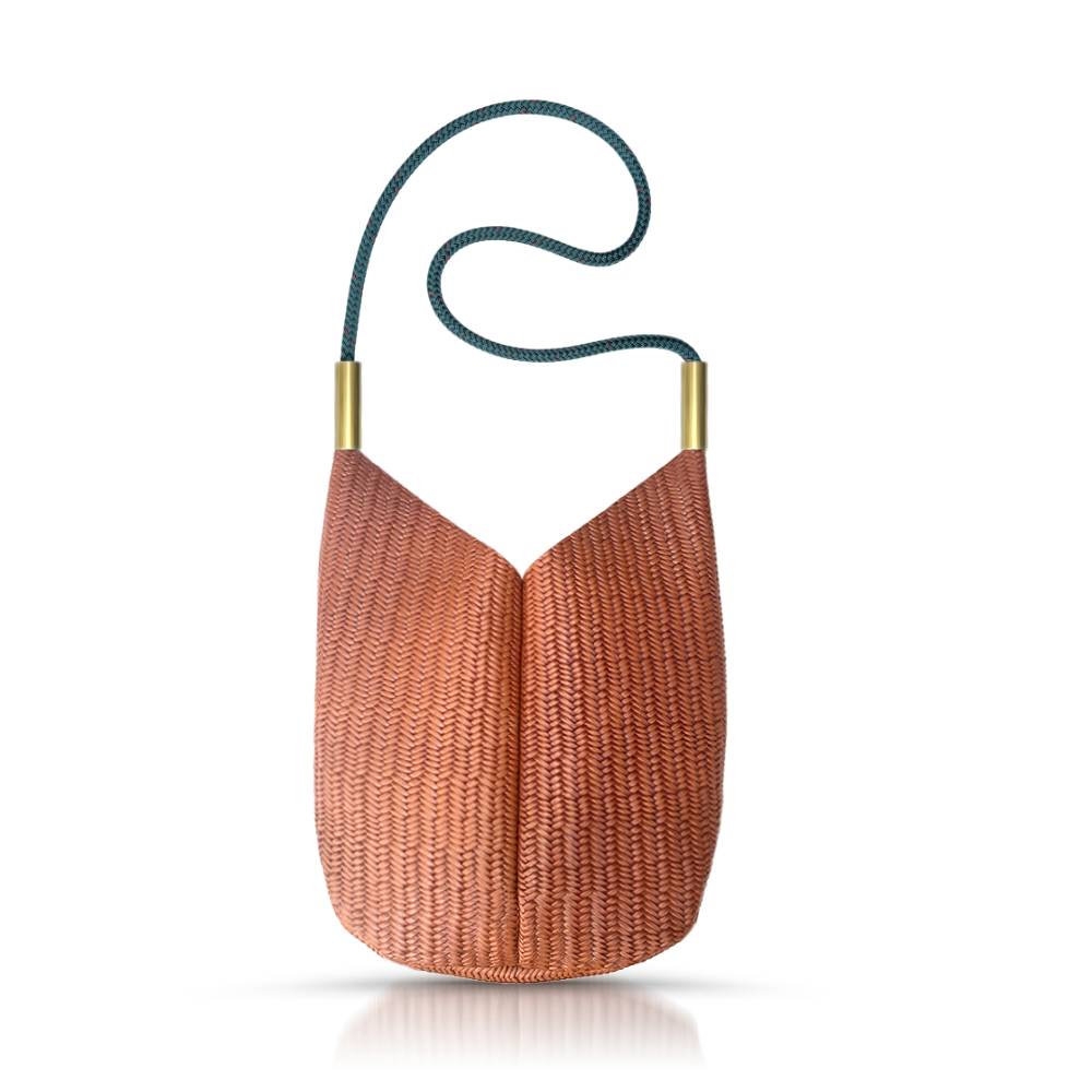 Mermaid Purse | in Brown Basketweave Leather