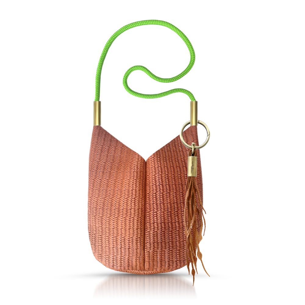 Mermaid Purse | in Brown Basketweave Leather