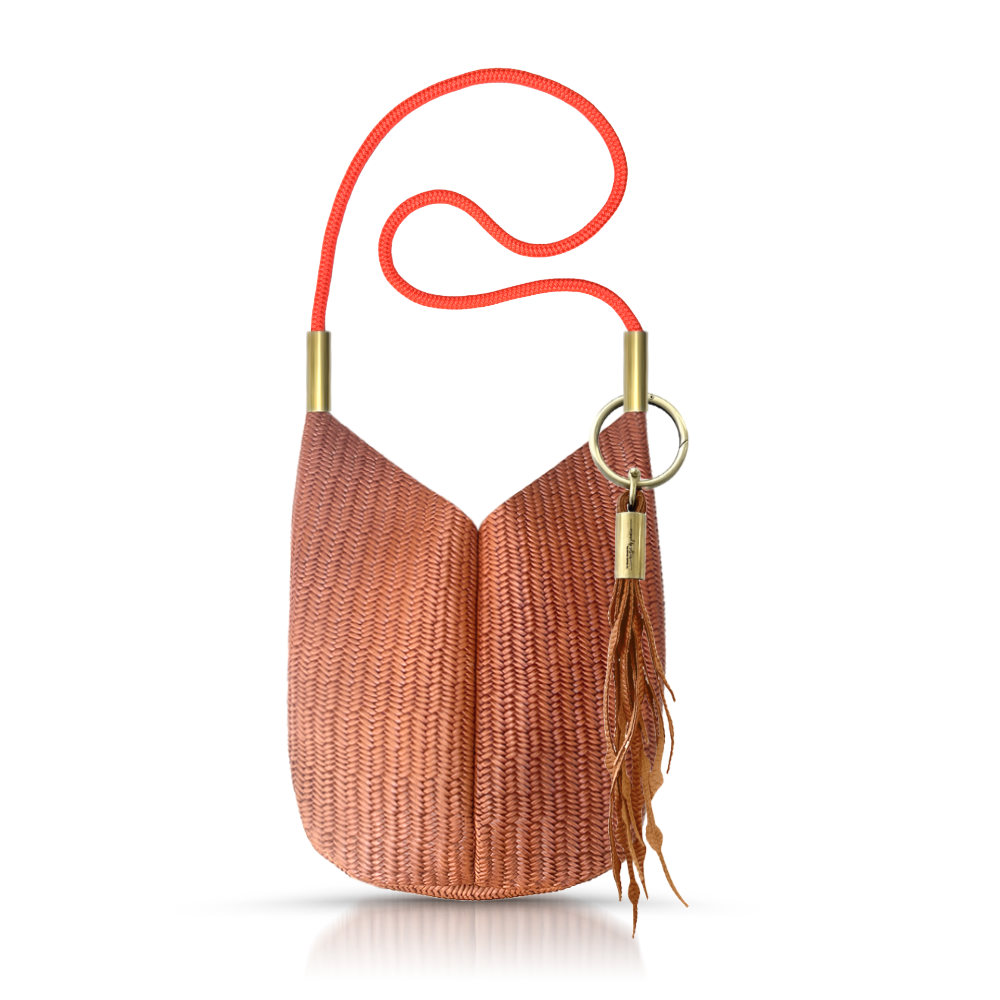 Mermaid Purse | in Brown Basketweave Leather