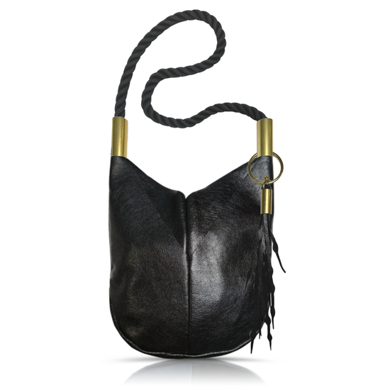 Original Wildwood Bag | Large Crossbody in Black Metallic Leather