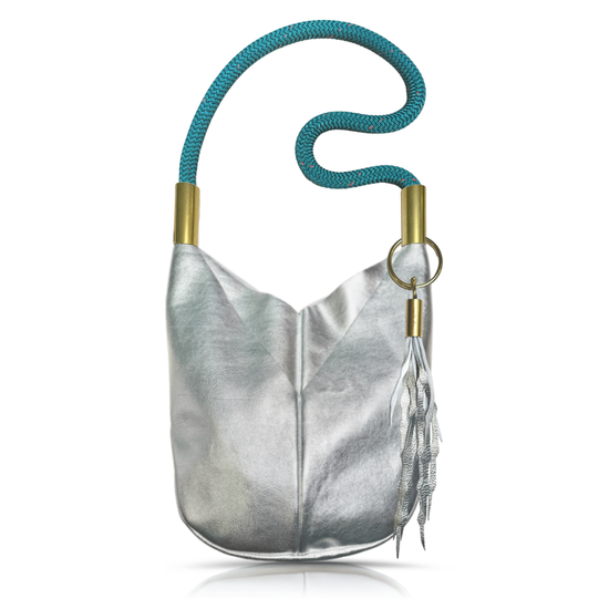 Original Wildwood Bag | Large Crossbody in Silver Metallic Leather