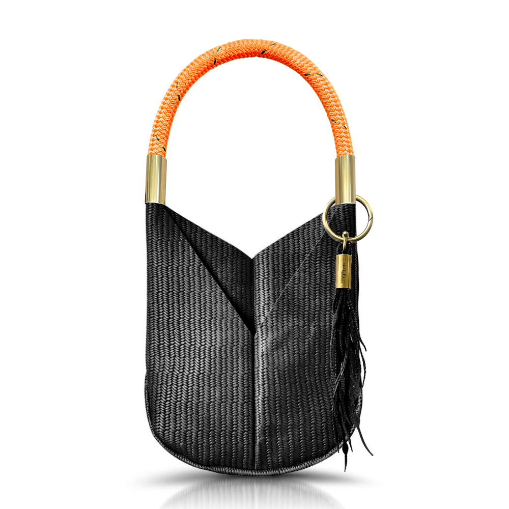 Original Wildwood Bag | Large Crossbody in Black Basketweave Leather