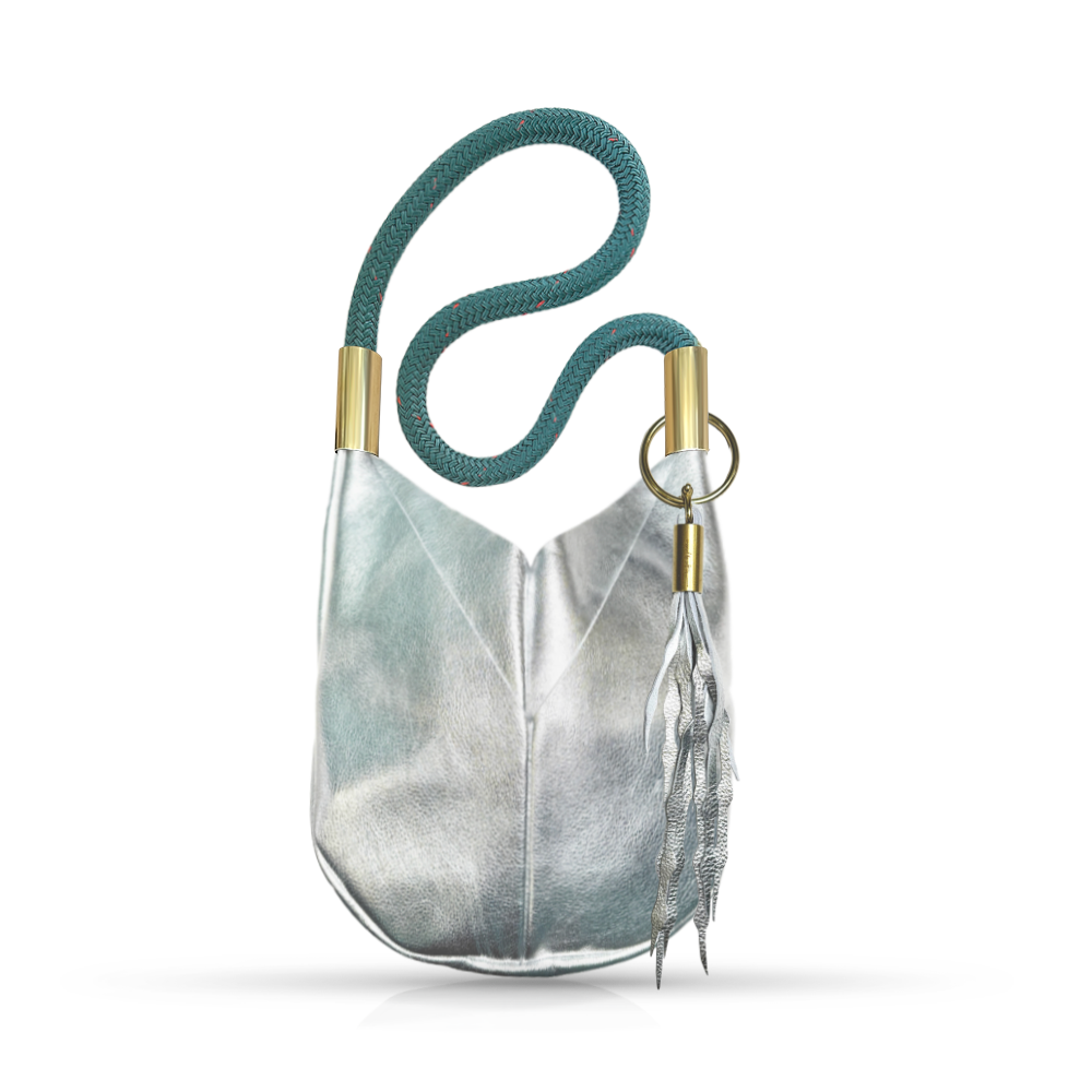 Original Wildwood Bag | Small Crossbody in Silver Metallic Leather