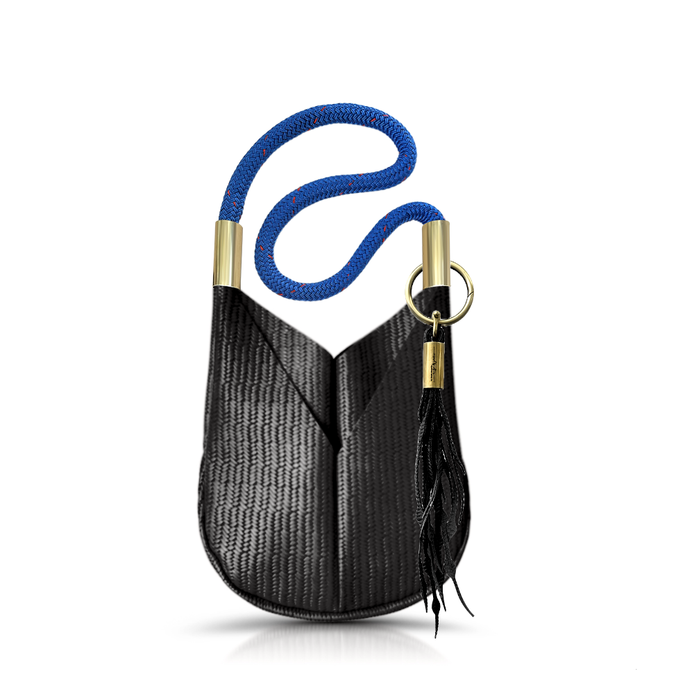 Original Wildwood Bag | Small Crossbody in Black Basketweave Leather