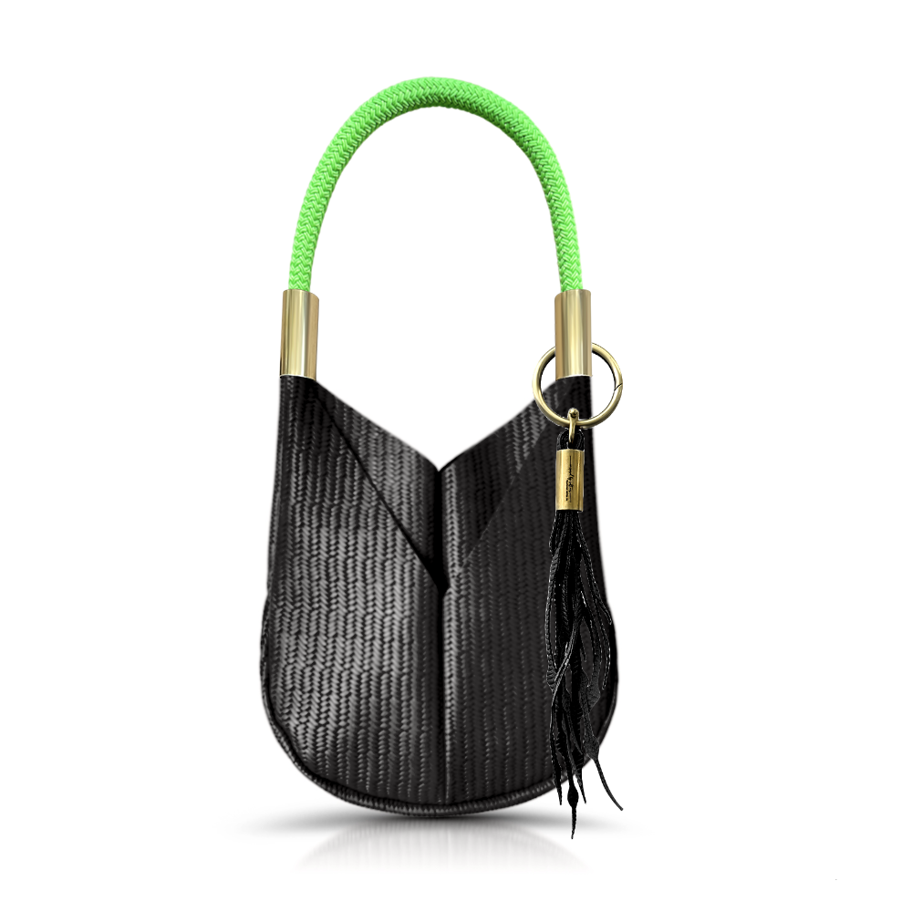 Original Wildwood Bag | Small Crossbody in Black Basketweave Leather