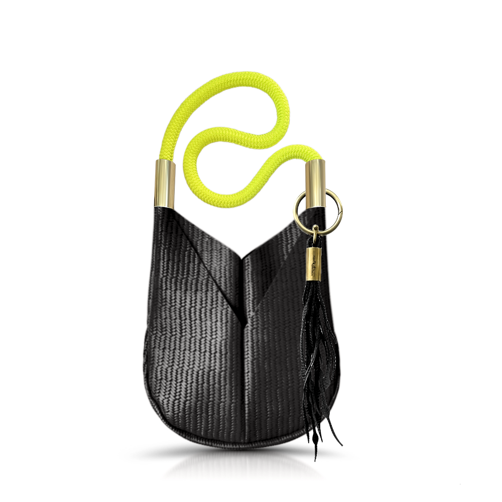 Original Wildwood Bag | Small Crossbody in Black Basketweave Leather