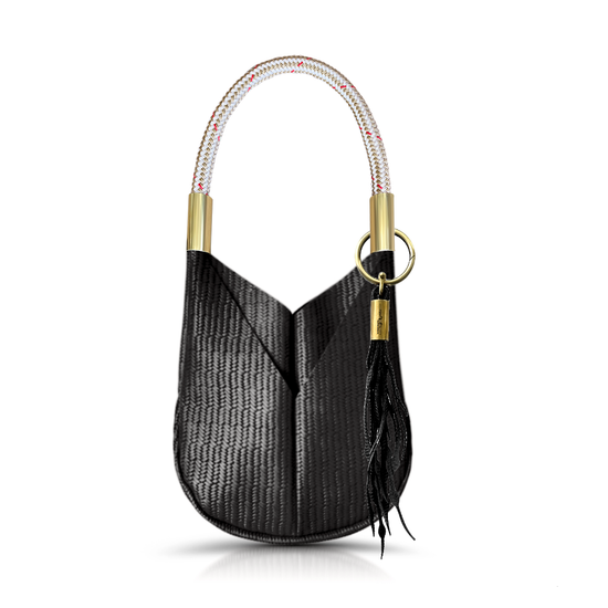 Original Wildwood Bag | Small Crossbody in Black Basketweave Leather