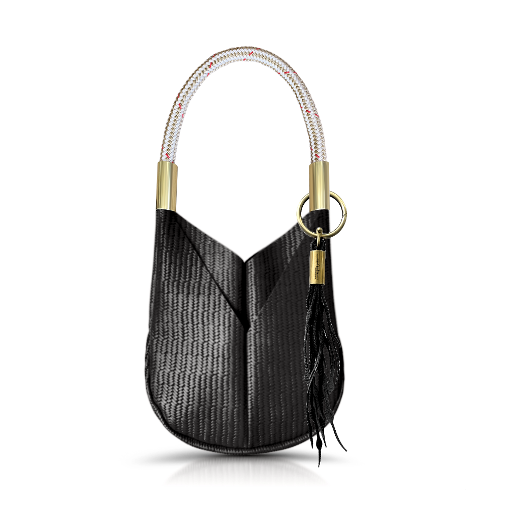 Original Wildwood Bag | Small in Black Basketweave Leather