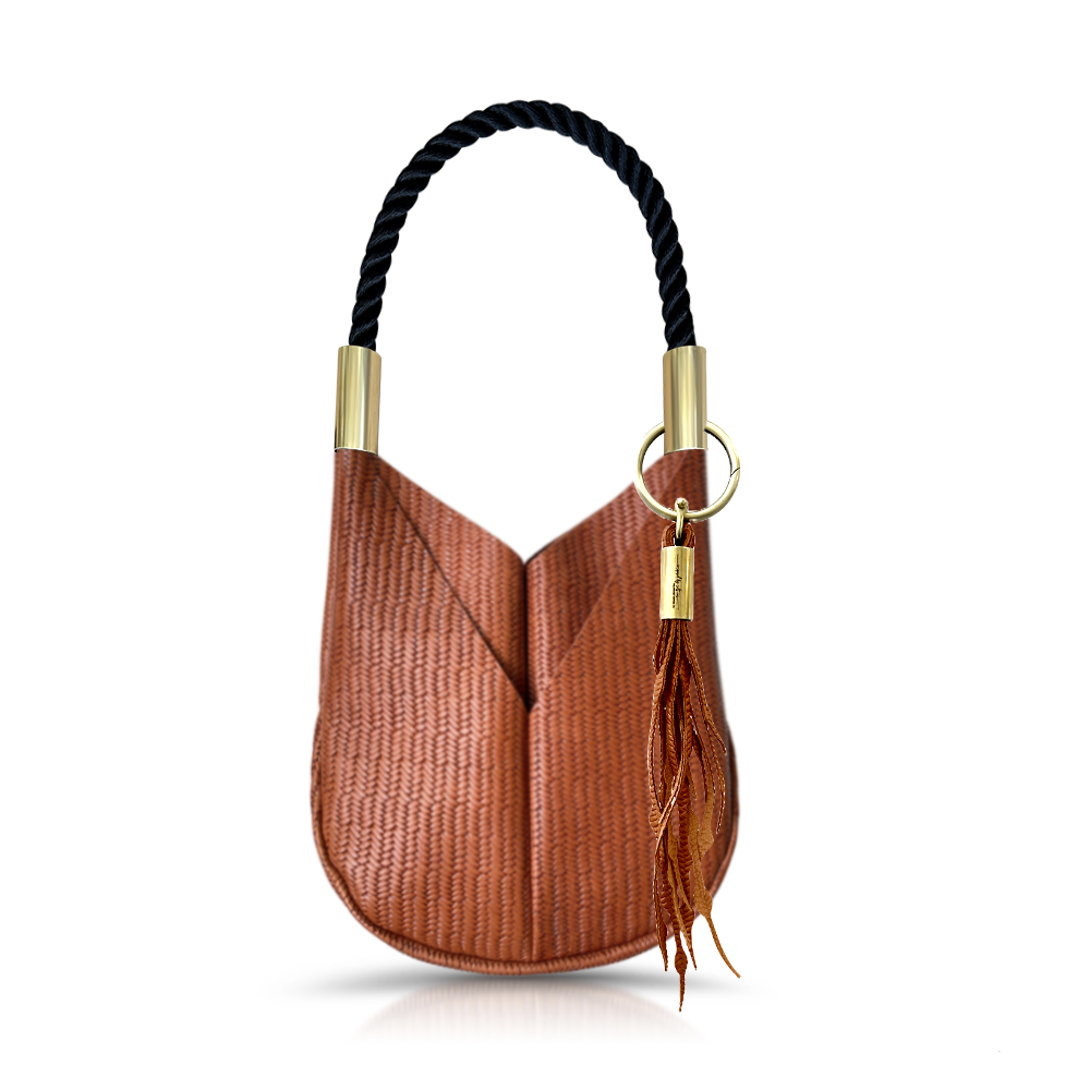 Basket weave leather bag discount