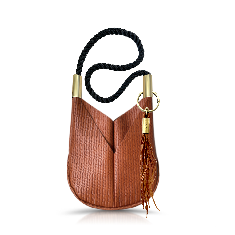 Original Wildwood Bag | Small Crossbody in Brown Basketweave Leather