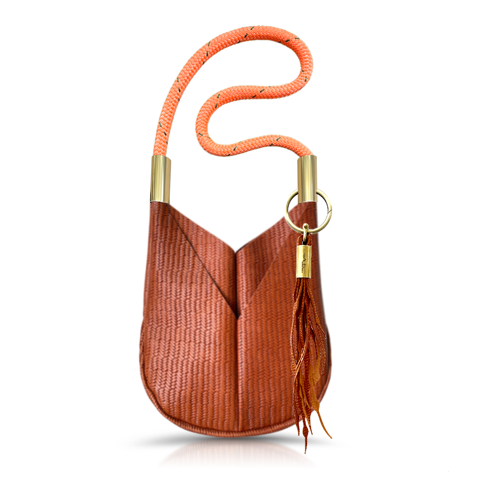 Original Wildwood Bag | Small Crossbody in Brown Basketweave Leather