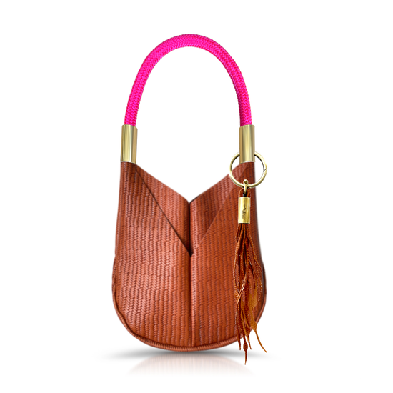 Original Wildwood Bag | Small Crossbody in Brown Basketweave Leather