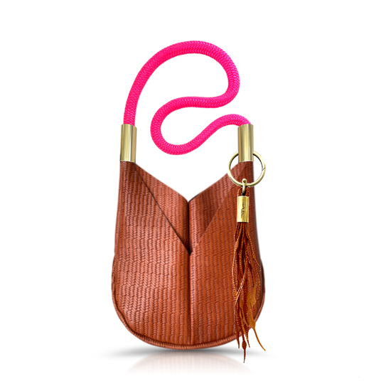 Original Wildwood Bag | Small Crossbody in Brown Basketweave Leather