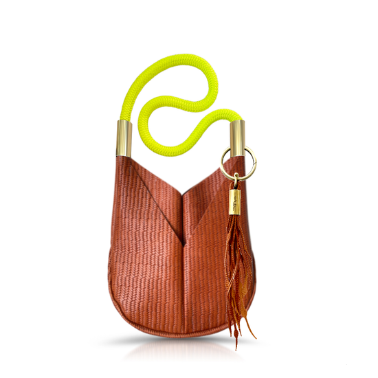 Original Wildwood Bag | Small Crossbody in Brown Basketweave Leather