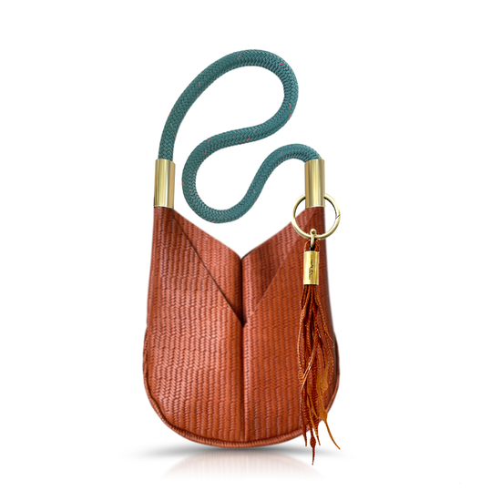 Original Wildwood Bag | Small Crossbody in Brown Basketweave Leather