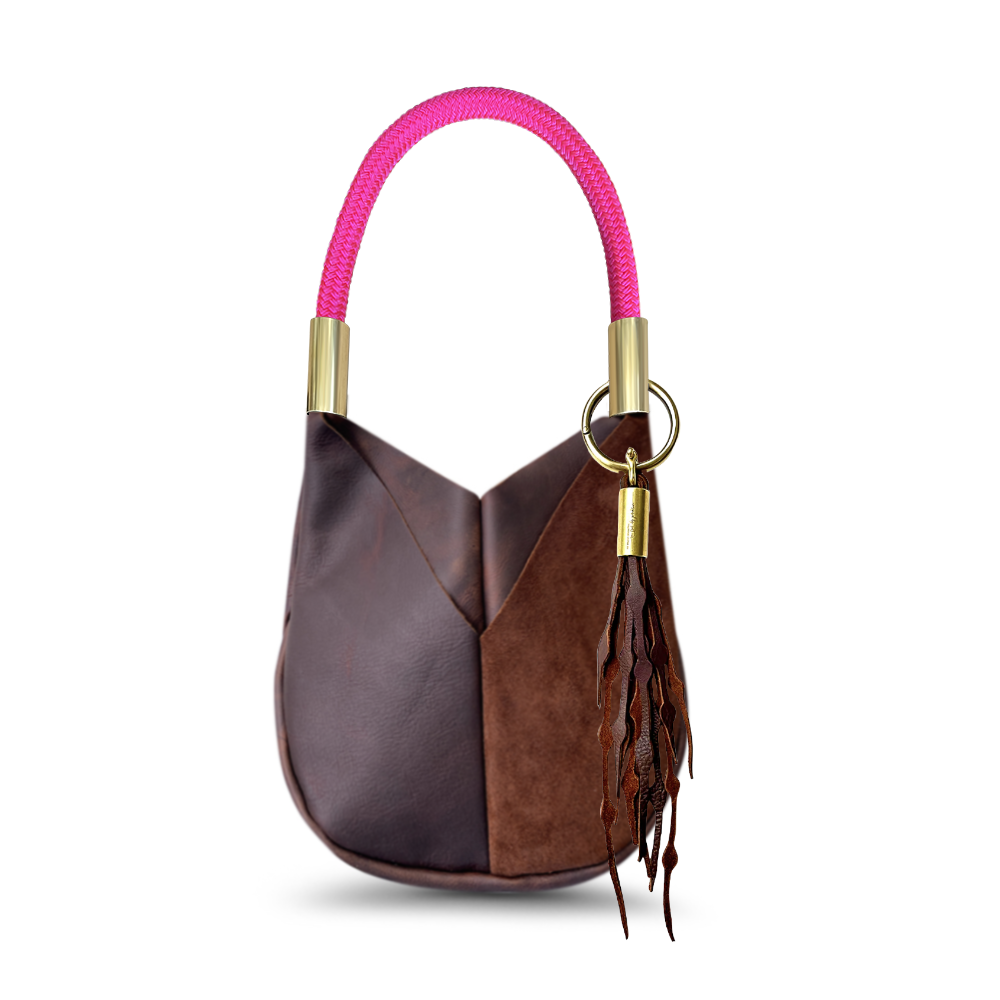 Original Wildwood Bag Small#Rope Color_Neon Pink#Add Ons_Add a Matching Seaweed Tassel (save $10)