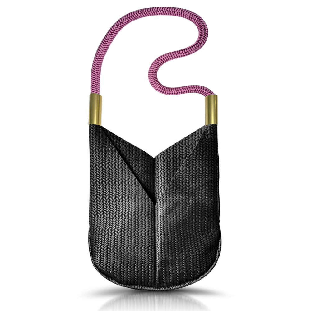 Original Wildwood Bag | Large Crossbody in Black Basketweave Leather