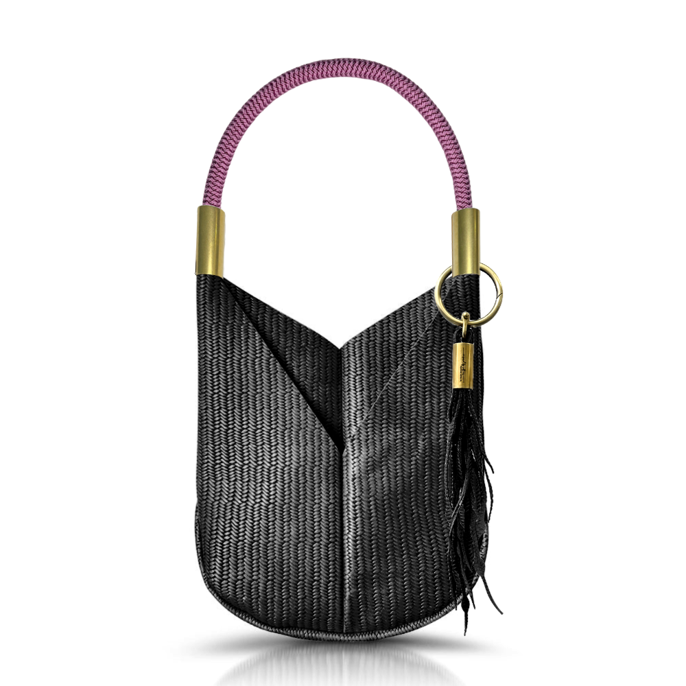 Original Wildwood Bag | Large in Black Basketweave Leather