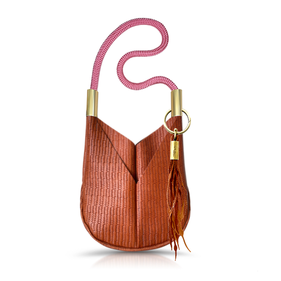 Original Wildwood Bag | Small Crossbody in Brown Basketweave Leather