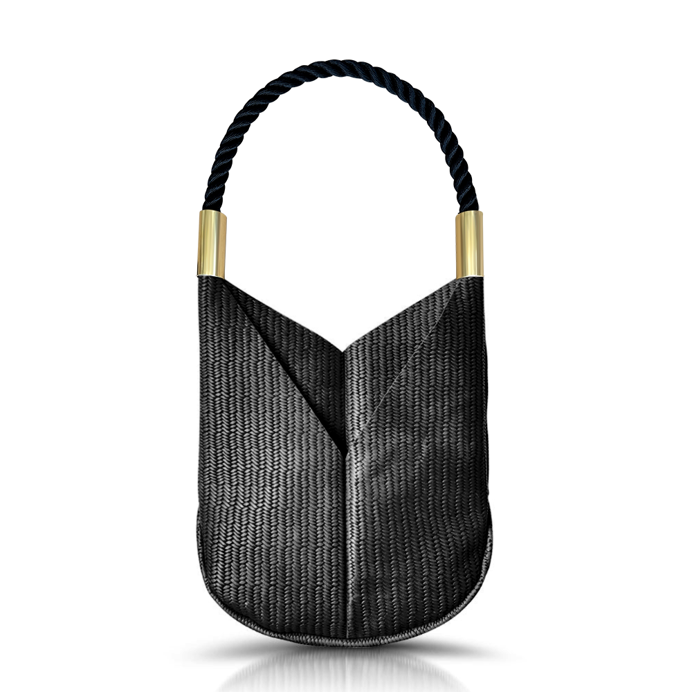 Original Wildwood Bag Large in Black Basketweave Leather