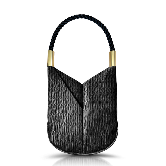 Original Wildwood Bag | Large Crossbody in Black Basketweave Leather