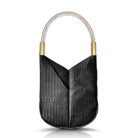 Original Wildwood Bag | Large Crossbody in Black Basketweave Leather