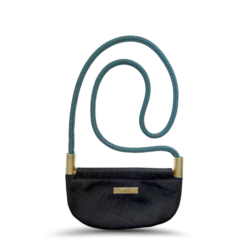 Oyster Shell #Rope Color_Seaside Teal#Rope Handle Length_Crossbody (50")#Add Ons_Handbag Only