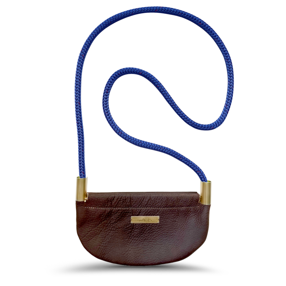 Oyster Shell #Rope Color_Harborside Blue#Rope Handle Length_Crossbody (50")#Add Ons_Handbag Only
