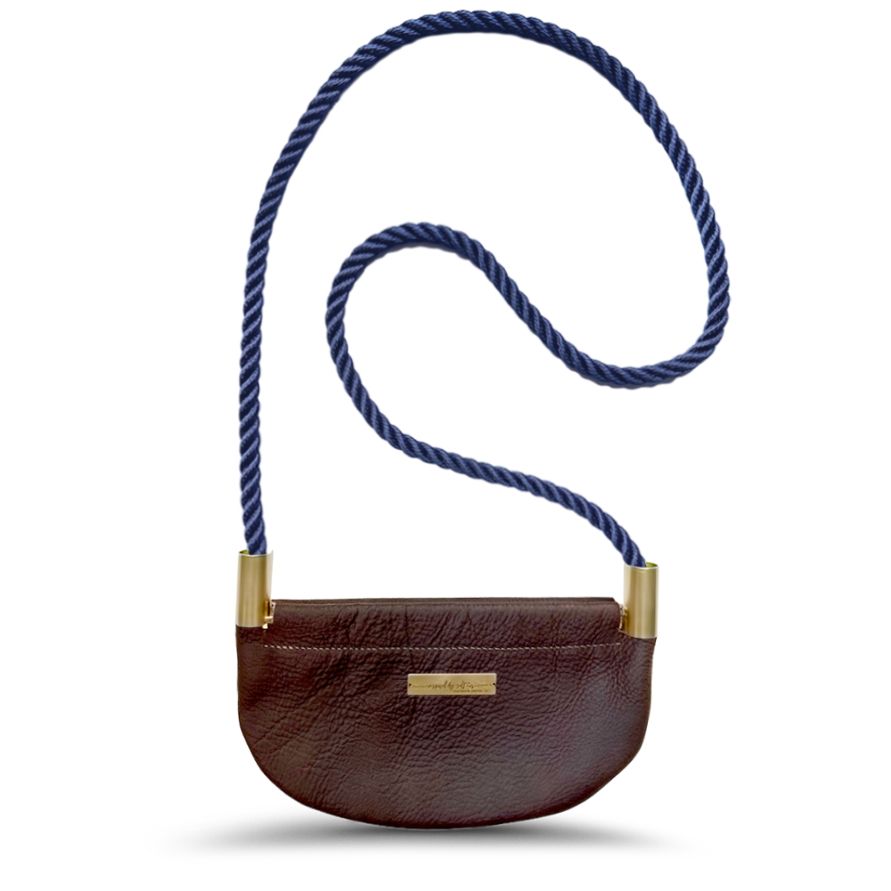 Oyster Shell #Rope Color_New England Navy#Rope Handle Length_Crossbody (50")#Add Ons_Handbag Only