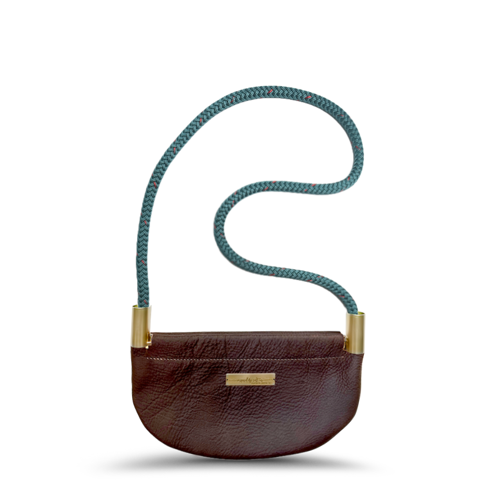 Oyster Shell #Rope Color_Seaside Teal#Rope Handle Length_Shoulder (35")#Add Ons_Handbag Only