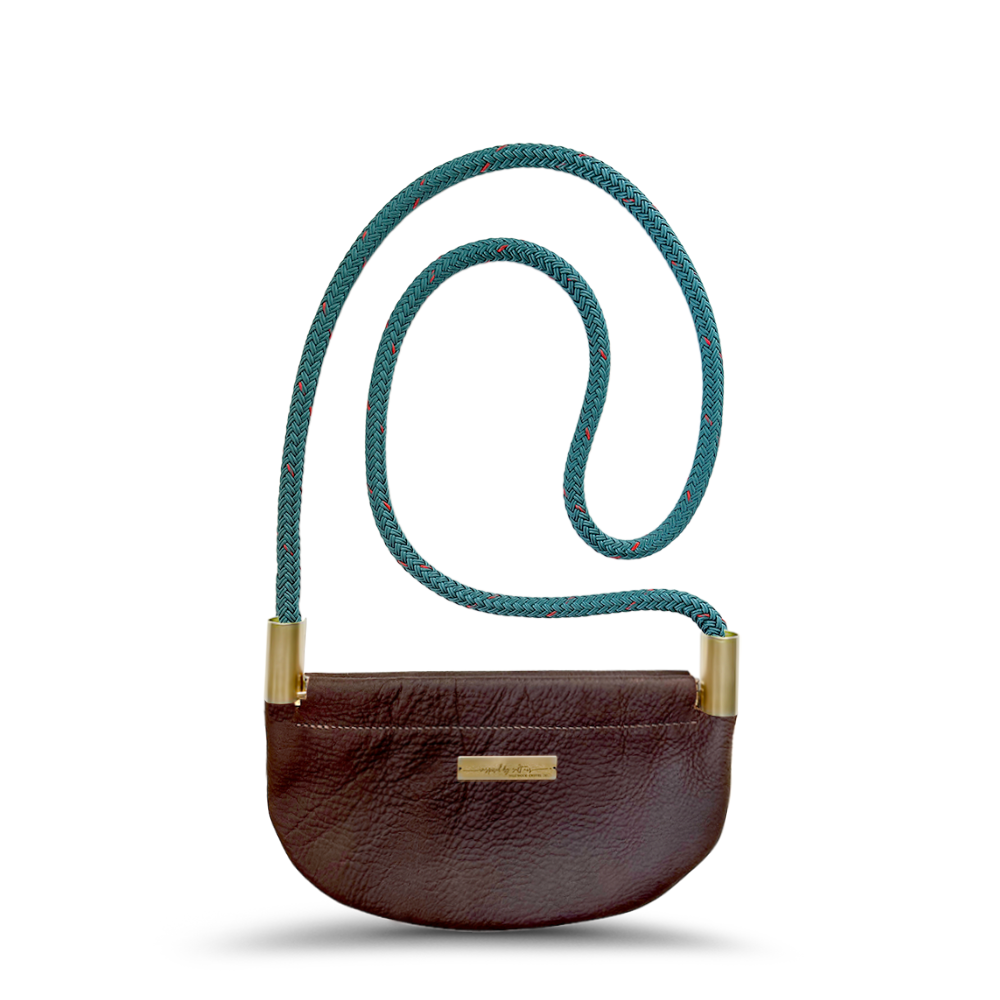 Oyster Shell #Rope Color_Seaside Teal#Rope Handle Length_Crossbody (50")#Add Ons_Handbag Only