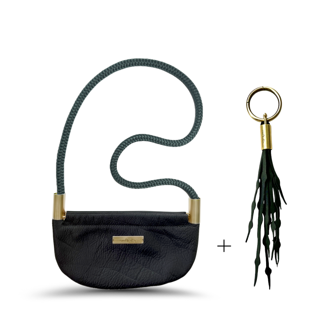 #Rope Color_Pine Green#Rope Handle Length_Shoulder (35")#Add Ons_Add a Matching Seaweed Tassel (save $10)