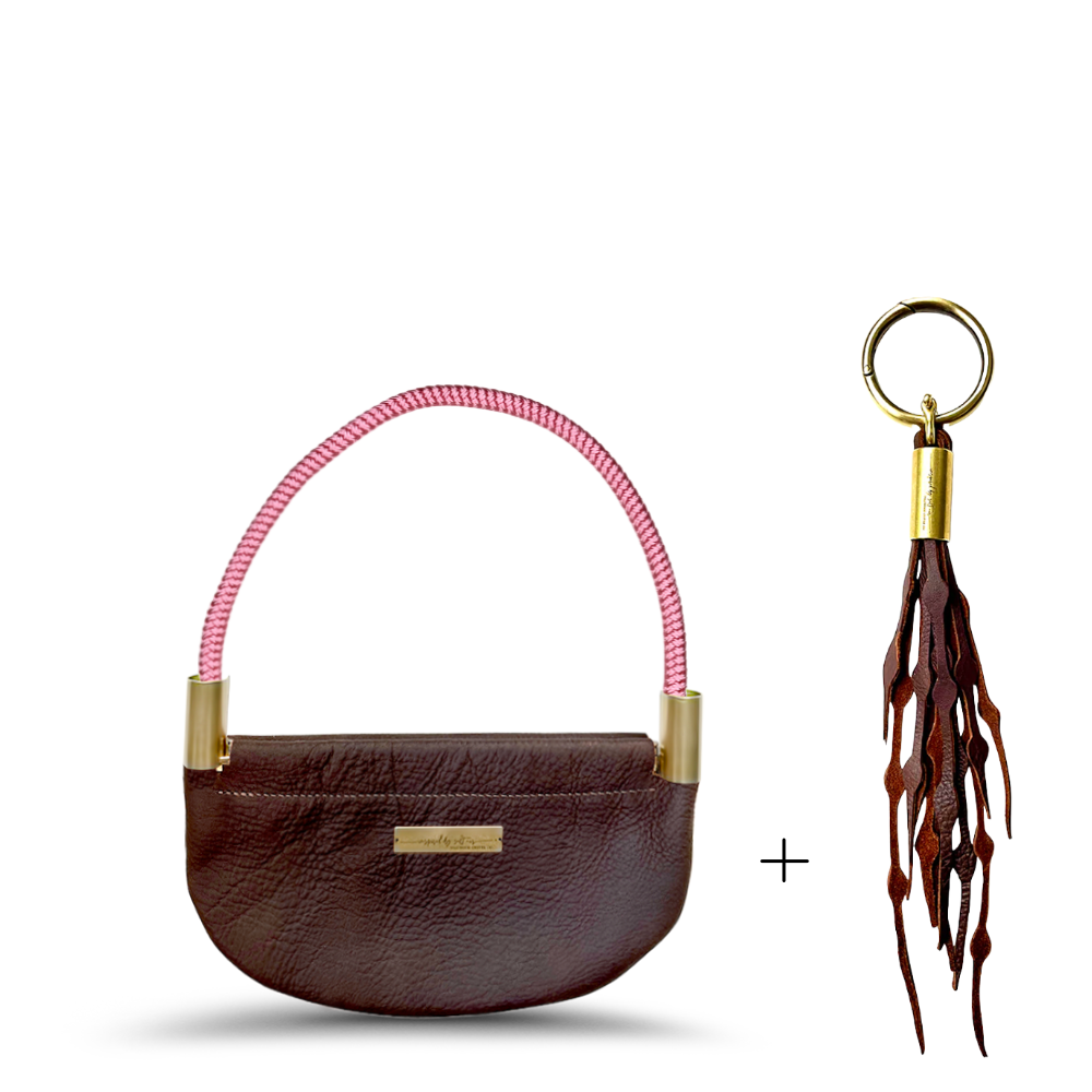 Shell #Rope Color_Pink Beach Rose#Rope Handle Length_Wrist (19")#Add Ons_Add a Matching Seaweed Tassel (save $10)