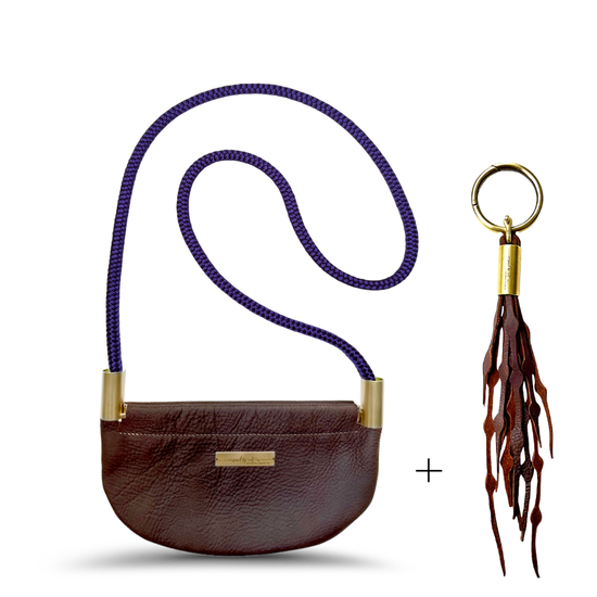 Oyster Shell Bag in Brown Leather