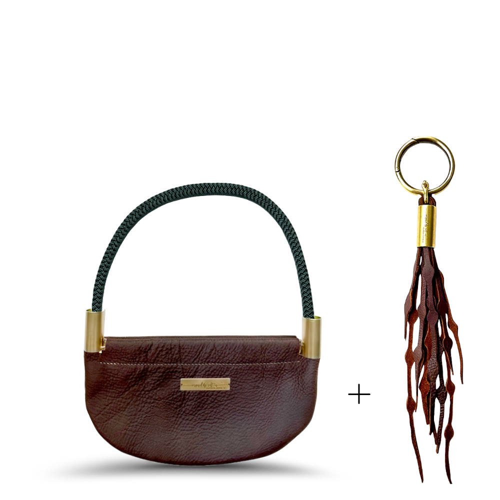 #Rope Color_Pine Green#Rope Handle Length_Wrist (19")#Add Ons_Add a Matching Seaweed Tassel (save $10)