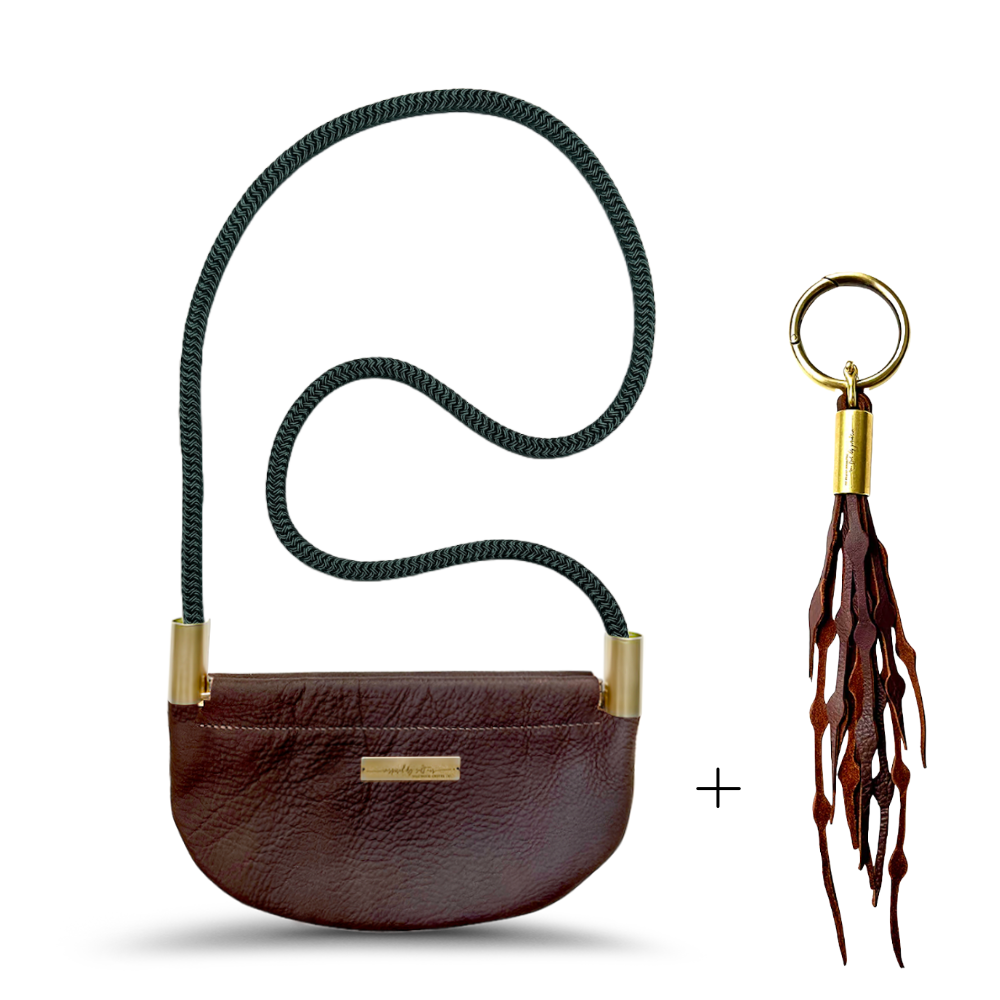 #Rope Color_Pine Green#Rope Handle Length_Crossbody (50")#Add Ons_Add a Matching Seaweed Tassel (save $10)