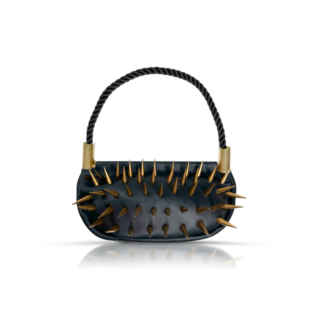 Sea Urchin Bag in Black Leather