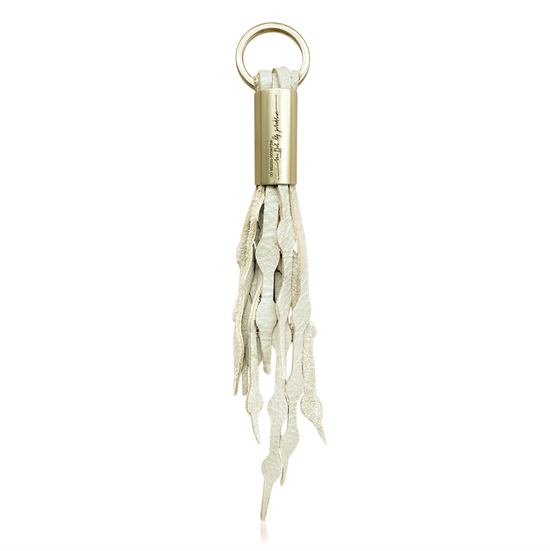 Load image into Gallery viewer, beige leather keychain
