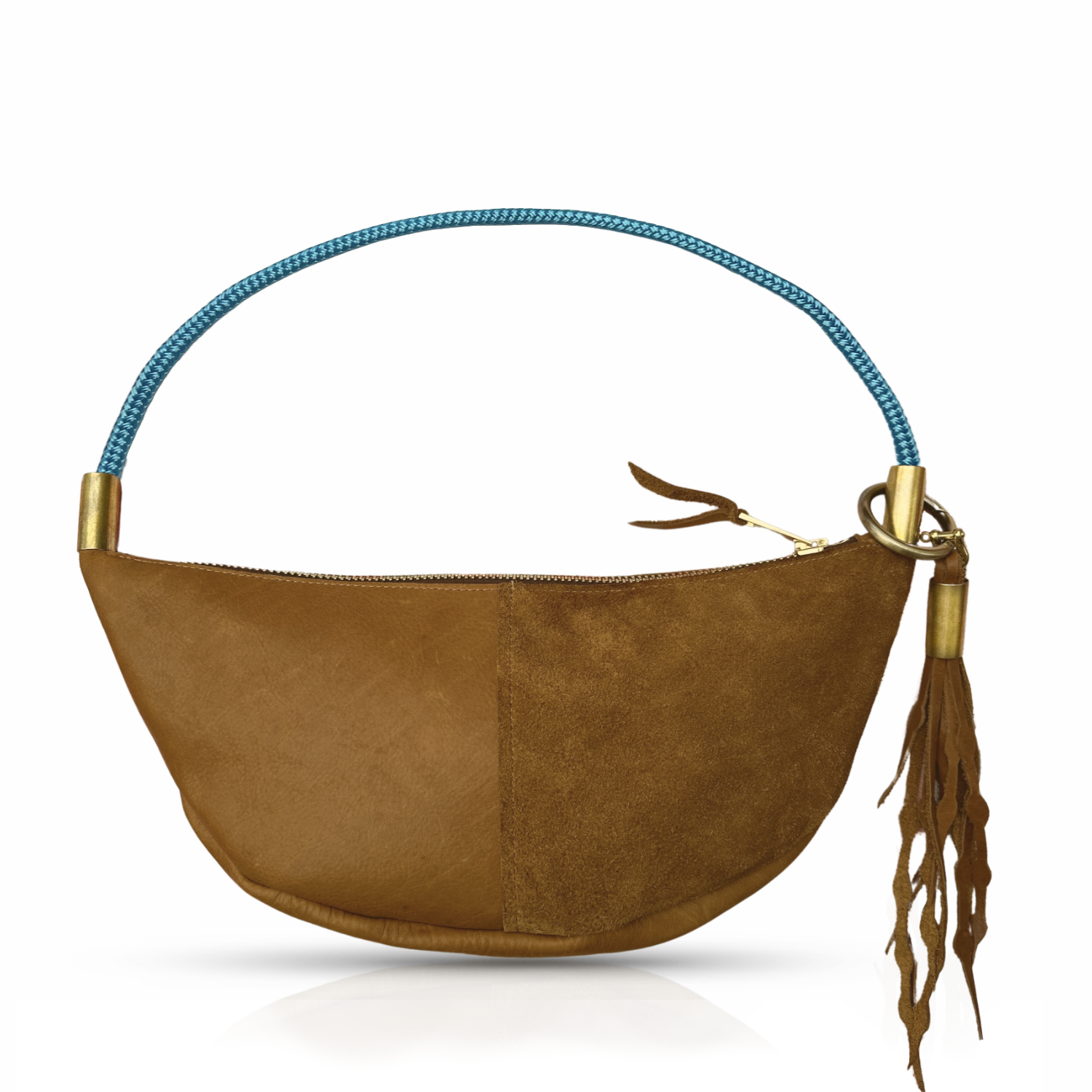 Sling #Rope Color_Carribean Blue#Rope Handle Length_Short Shoulder (25”)#Add Ons_Add a Matching Seaweed Tassel (save $10)