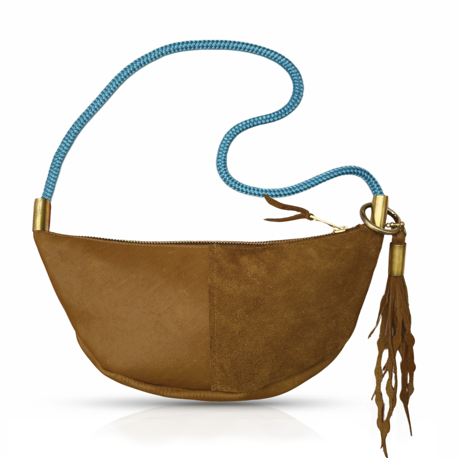 Sling #Rope Color_Carribean Blue#Rope Handle Length_Long Shoulder (35”)#Add Ons_Add a Matching Seaweed Tassel (save $10)