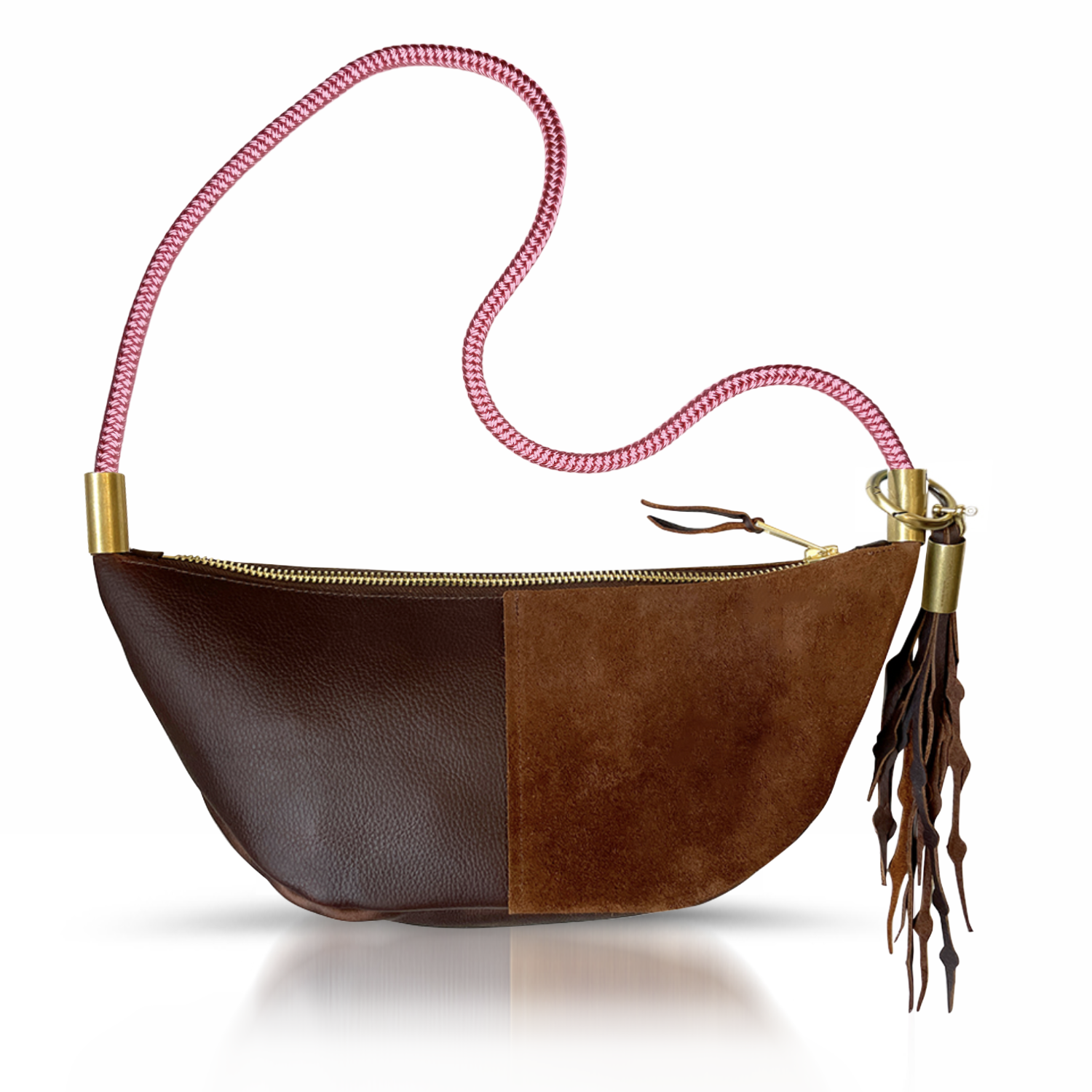 Sling #Rope Color_Pink Beach Rose#Rope Handle Length_Long Shoulder (35”)#Add Ons_Add a Matching Seaweed Tassel (save $10)