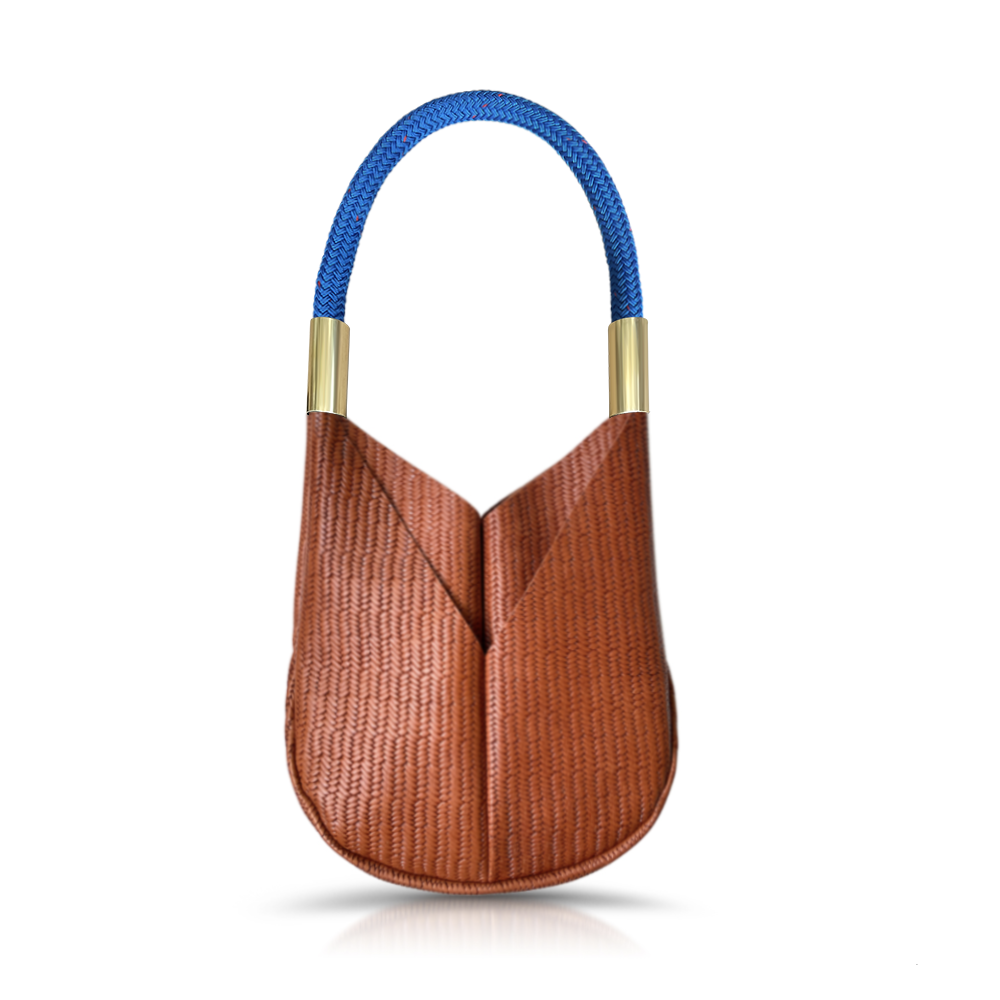 Original Wildwood Bag | Small Crossbody in Brown Basketweave Leather